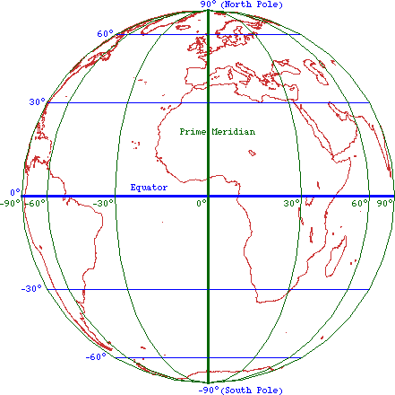 Western Hemisphere with Geographic Coordinates