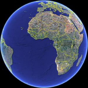 General Perspective Projection, as seen with Google Earth